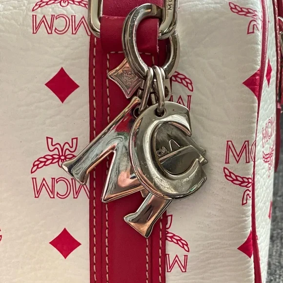 Authentic MCM Mini White and Red Satchel Bag - Picture 8 of 12
